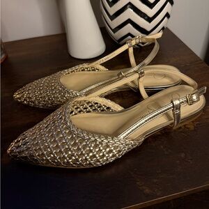 Gold Woven Slingback Flats - Jessica Simpson